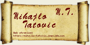 Mihajlo Tatović vizit kartica